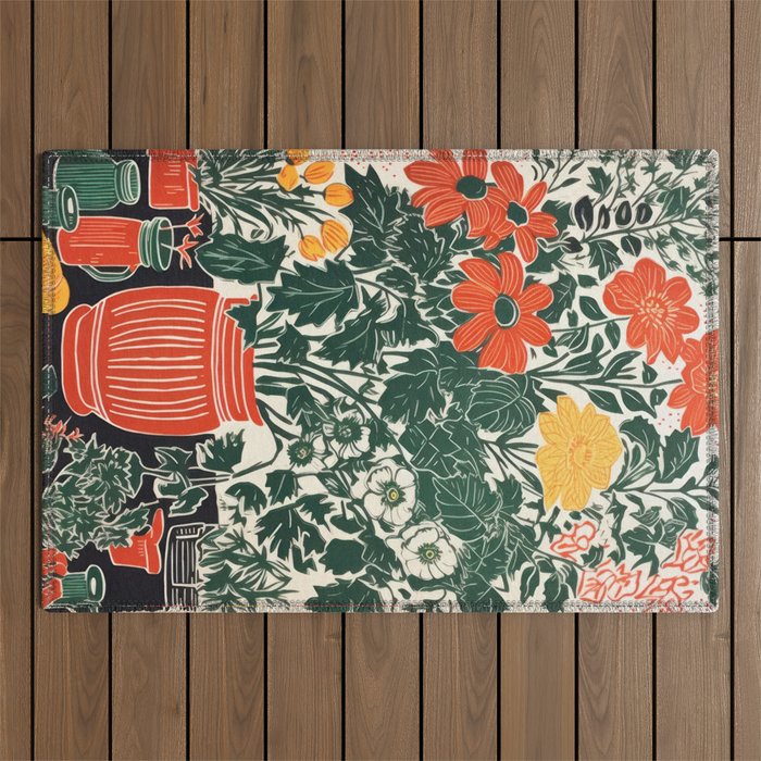 The Greenhouse Potted Garden Outdoor Rug Gallery Image 1