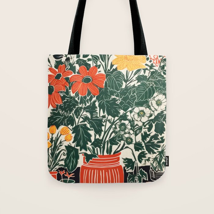 The Greenhouse Potted Garden Tote Bag Gallery Image 1