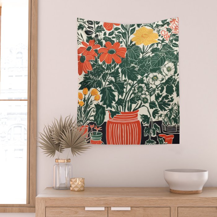 The Greenhouse Potted Garden Wall Tapestry Gallery Image 2