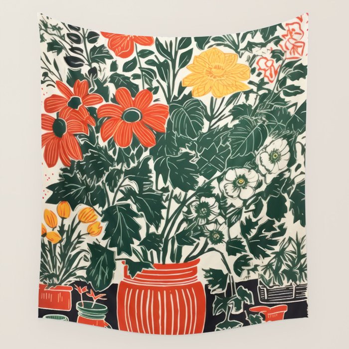 The Greenhouse Potted Garden Wall Tapestry Gallery Image 4