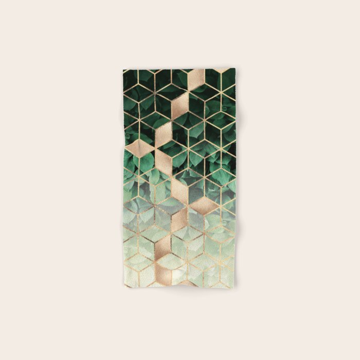 Leaves And Cubes Bath Towel Gallery Image 1
