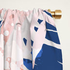 Tropical palms blue and coral Window Curtain Gallery Image 2