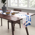 Tropical palms blue and coral Table Runner Gallery Image 2