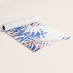 Tropical palms blue and coral Yoga Mat Gallery Image 2
