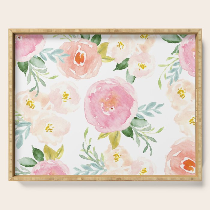 Sweet Pink Blooms (Floral 02) Serving Tray Gallery Image 1