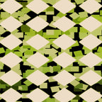 Geometric Checkerboard with Confetti Squares Green Black on Beige Coffee Mug Gallery Image 2