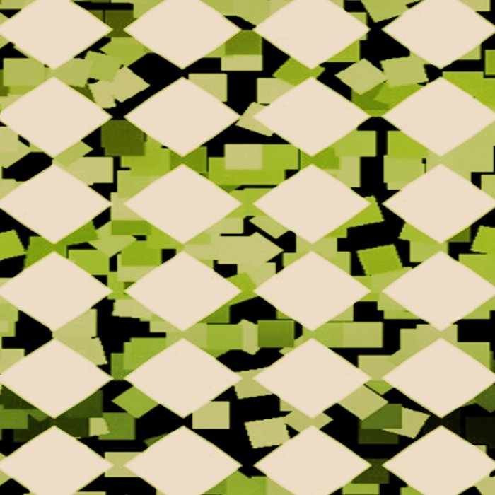 Geometric Checkerboard with Confetti Squares Green Black on Beige Coffee Mug Gallery Image 2