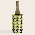 Geometric Checkerboard with Confetti Squares Green Black on Beige Wine Chiller Gallery Image 1