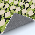 Geometric Checkerboard with Confetti Squares Green Black on Beige Rug Gallery Image 4