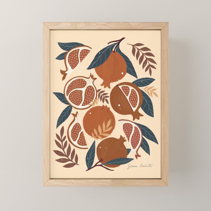 Pomegranate - Terracotta Mini Art Print Gallery Image 1