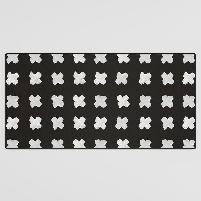 X Grid - White on Black Desk Mat Gallery Image 3