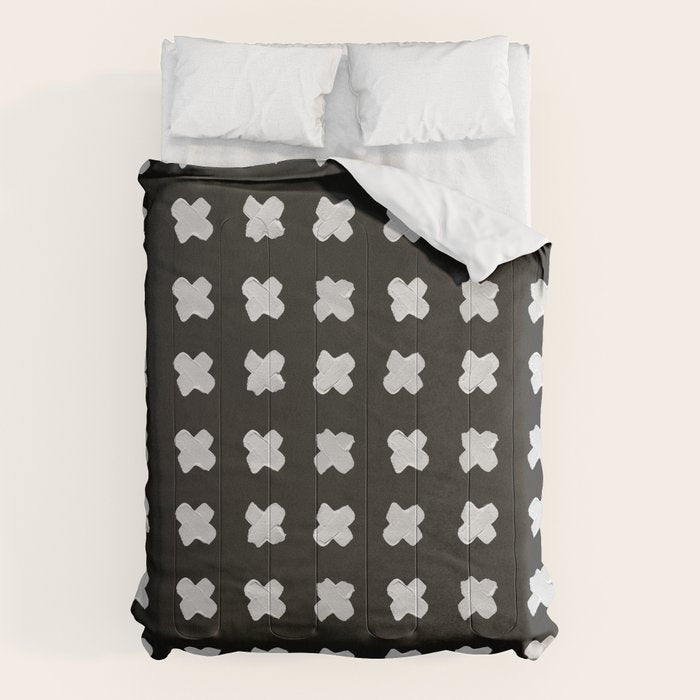 X Grid - White on Black Comforter Gallery Image 6
