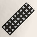 X Grid - White on Black Yoga Mat Gallery Image 1