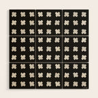 X Grid - White on Black Wood Wall Art Gallery Image 1