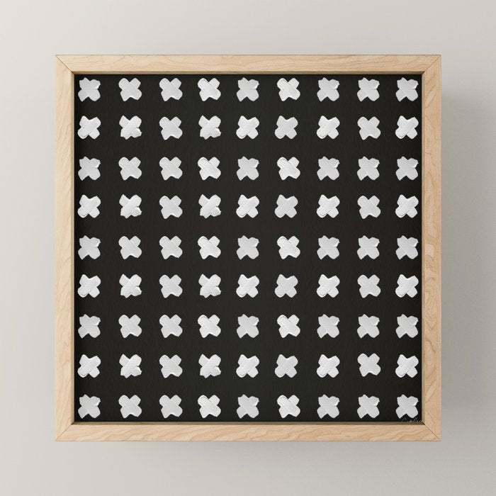 X Grid - White on Black Mini Art Print Gallery Image 1