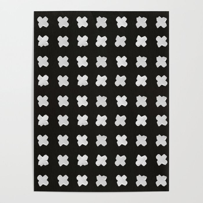 X Grid - White on Black Poster Gallery Image 1