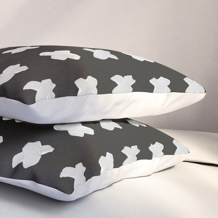 X Grid - White on Black Pillow Sham Gallery Image 3