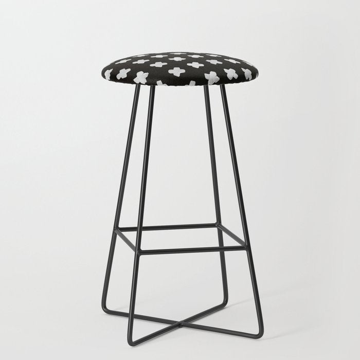 X Grid - White on Black Stool Gallery Image 1