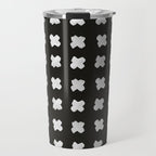 X Grid - White on Black Travel Mug Gallery Image 1