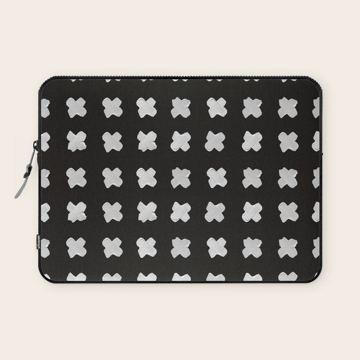 X Grid - White on Black Laptop Sleeve Gallery Image 1
