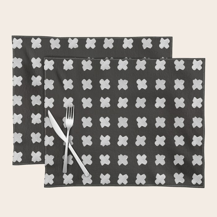 X Grid - White on Black Placemat Gallery Image 1