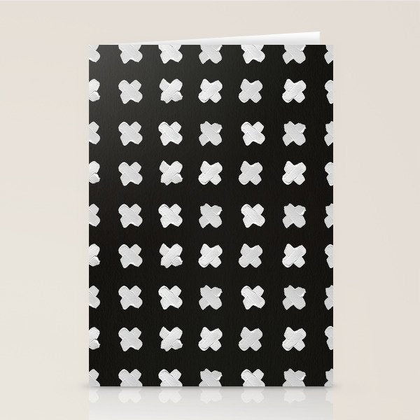X Grid - White on Black Stationery Card Gallery Image 2