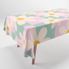 Daisy checkered pattern - Lilac and turquoise  Tablecloth Gallery Image 1
