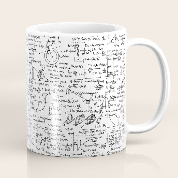 Physics Equations on Whiteboard Coffee Mug