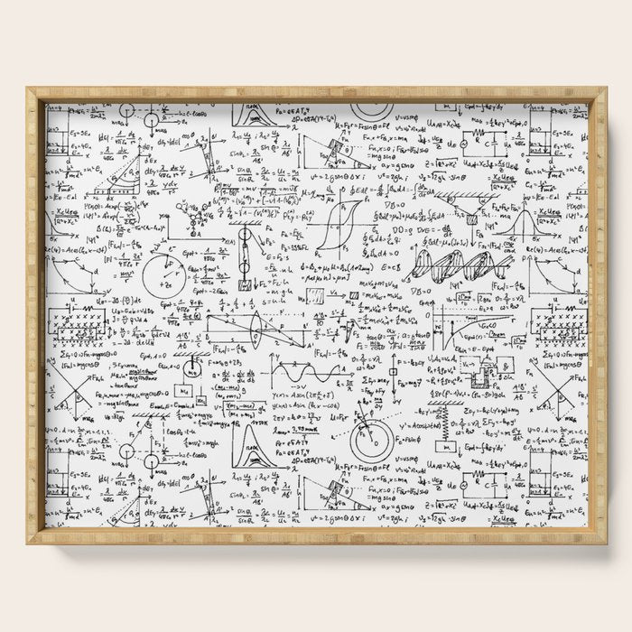 Physics Equations on Whiteboard Serving Tray Gallery Image 1