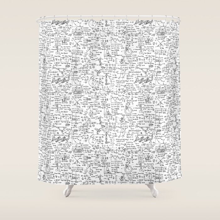 Physics Equations on Whiteboard Shower Curtain Gallery Image 1