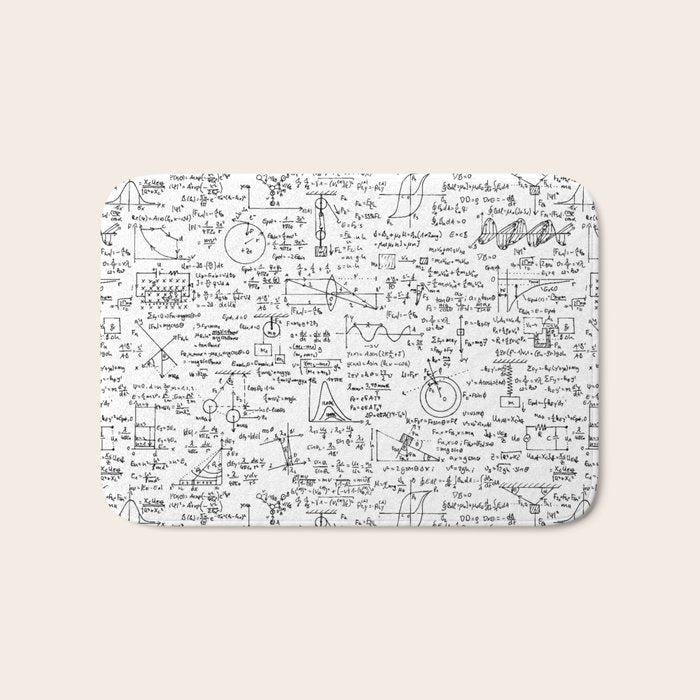 Physics Equations on Whiteboard Bath Mat Gallery Image 1