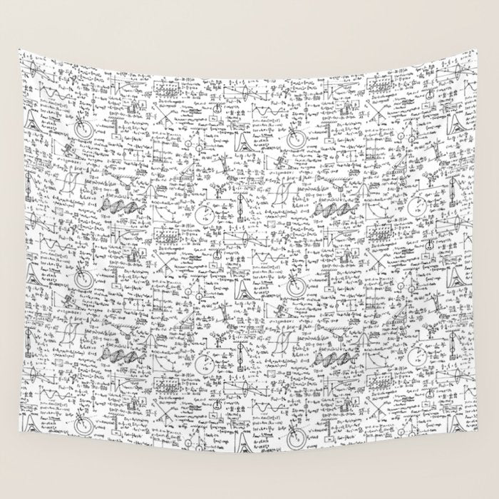 Physics Equations on Whiteboard Wall Tapestry Gallery Image 1