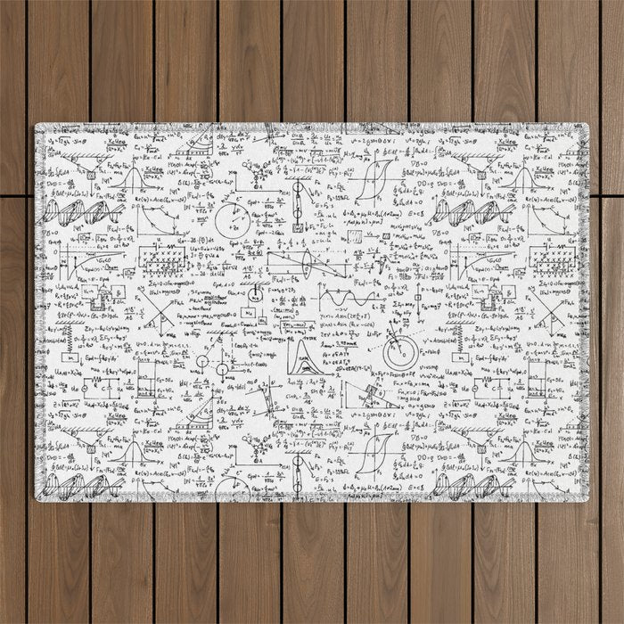 Physics Equations on Whiteboard Outdoor Rug Gallery Image 1