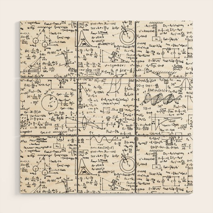 Physics Equations on Whiteboard Wood Wall Art Gallery Image 1