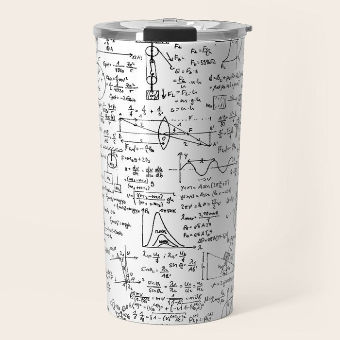 Physics Equations on Whiteboard Travel Mug Gallery Image 1