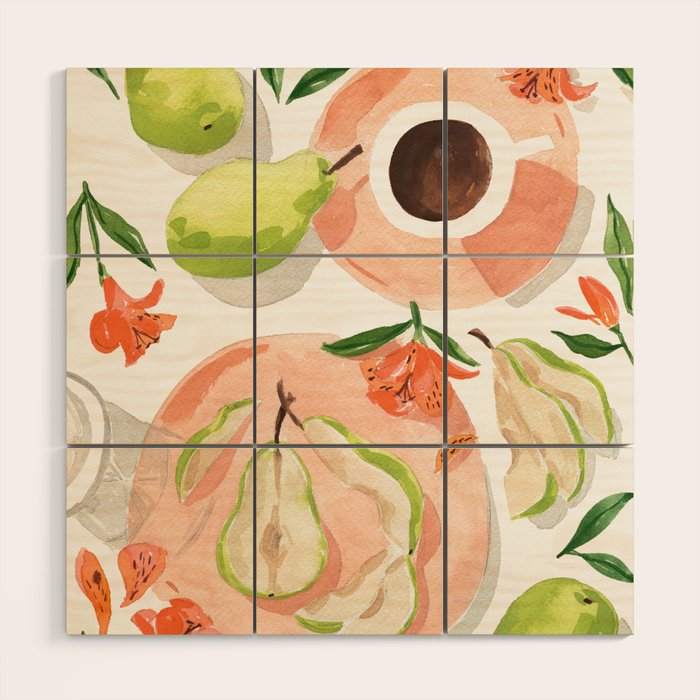 Pretty Pears Still Life Wood Wall Art Gallery Image 1