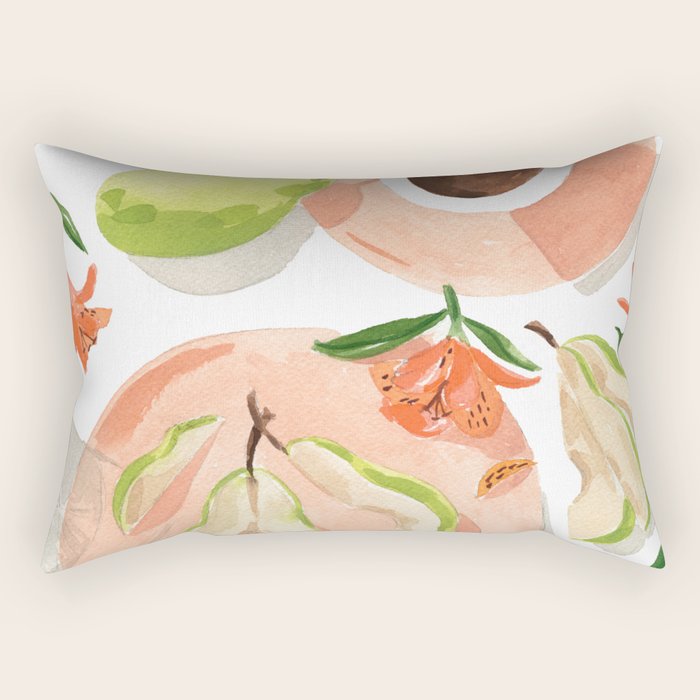 Pretty Pears Still Life Rectangular Pillow Gallery Image 1