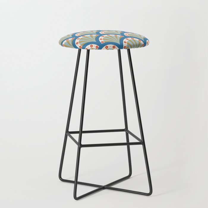 Asian Fan Pattern Stool Gallery Image 1