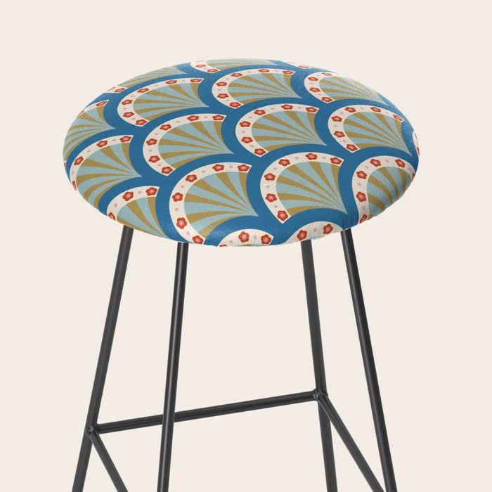 Asian Fan Pattern Stool Gallery Image 2