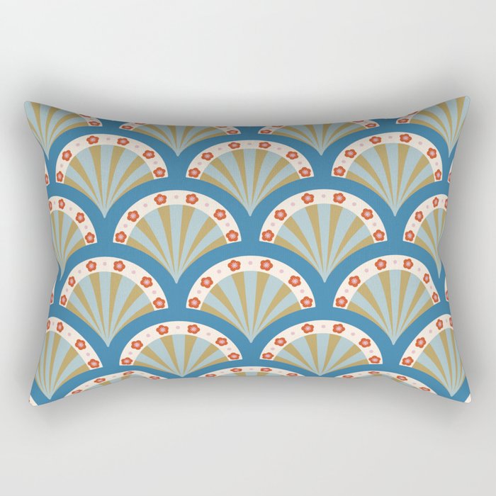 Asian Fan Pattern Rectangular Pillow Gallery Image 2