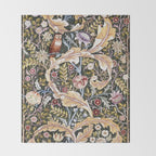 William Morris Vintage Owl Forest Throw Blanket Gallery Image 2
