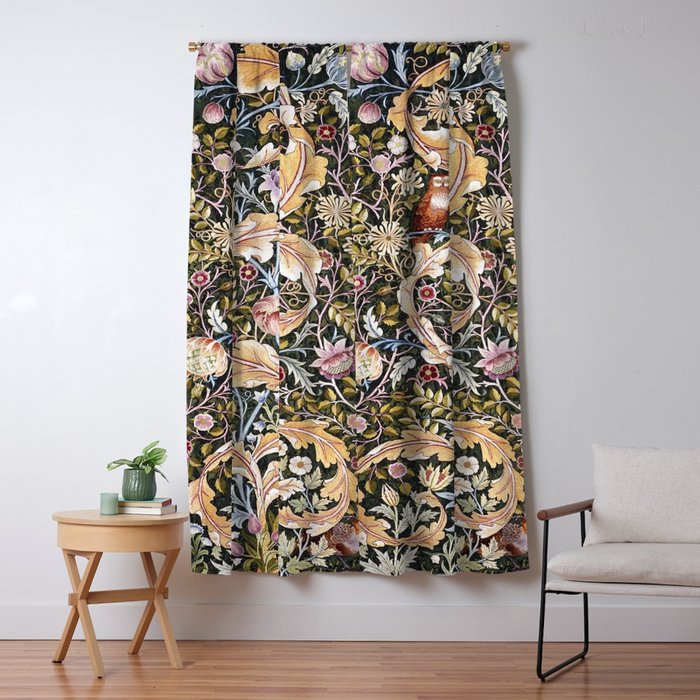 William Morris Vintage Owl Forest Window Curtain Gallery Image 5