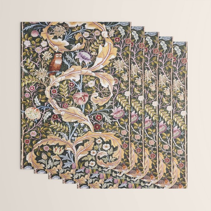 William Morris Vintage Owl Forest Wrapping Paper Gallery Image 3