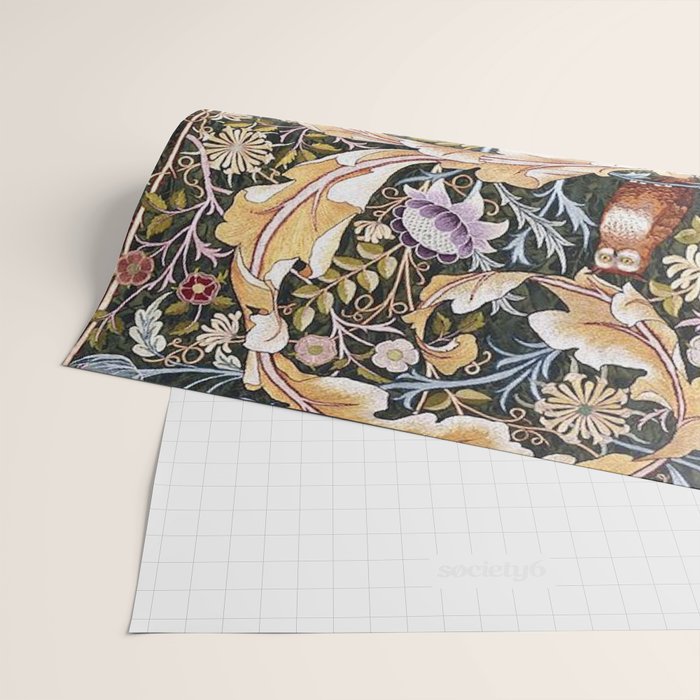 William Morris Vintage Owl Forest Wrapping Paper Gallery Image 2