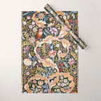 William Morris Vintage Owl Forest Wrapping Paper Gallery Image 1