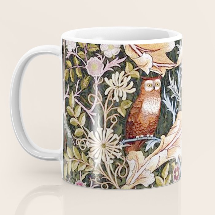 William Morris Vintage Owl Forest Coffee Mug Gallery Image 3