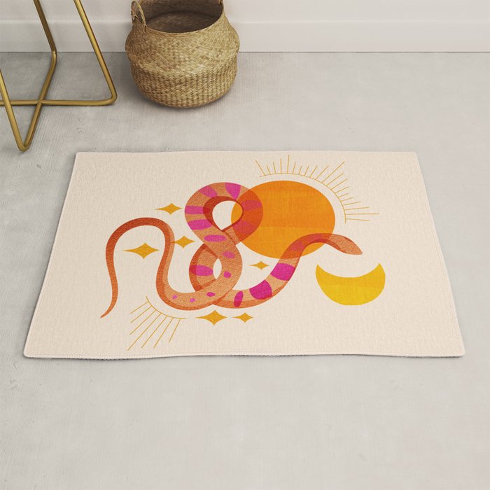 Abstraction_SUN_MOON_SNAKE_Minimalism_001 Rug Gallery Image 1