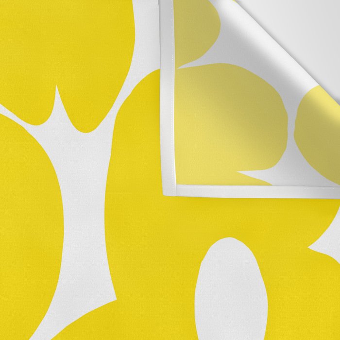Large Yellow Retro Flowers on White Background #decor #society6 #buyart Wall Tapestry Gallery Image 3