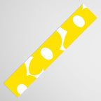 Large Yellow Retro Flowers on White Background #decor #society6 #buyart Table Runner Gallery Image 3