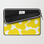 Large Yellow Retro Flowers on White Background #decor #society6 #buyart Laptop Sleeve Gallery Image 2